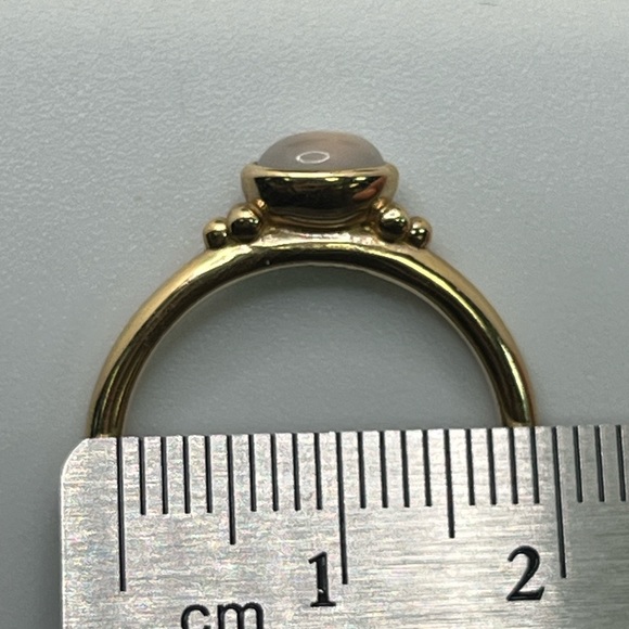 PANDORA 14K Yellow Gold Horizon Chalcedony Cabochon Ring - Picture 7 of 7